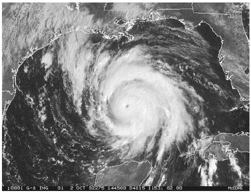 Hurricane Lili was the first hurricane to hit the United States in three years (Irene, October 1999). (Courtesy of National Oceanographic and Atmospheric Administration (NOAA)/National Environmental Satellite, Data, and Information Service (NESDIS).)